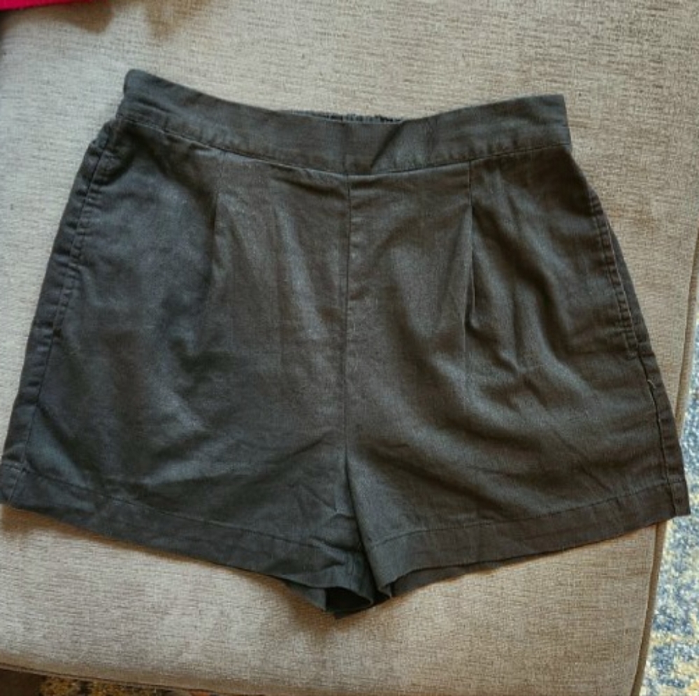 Madewell Black Linen Pull-On Shorts